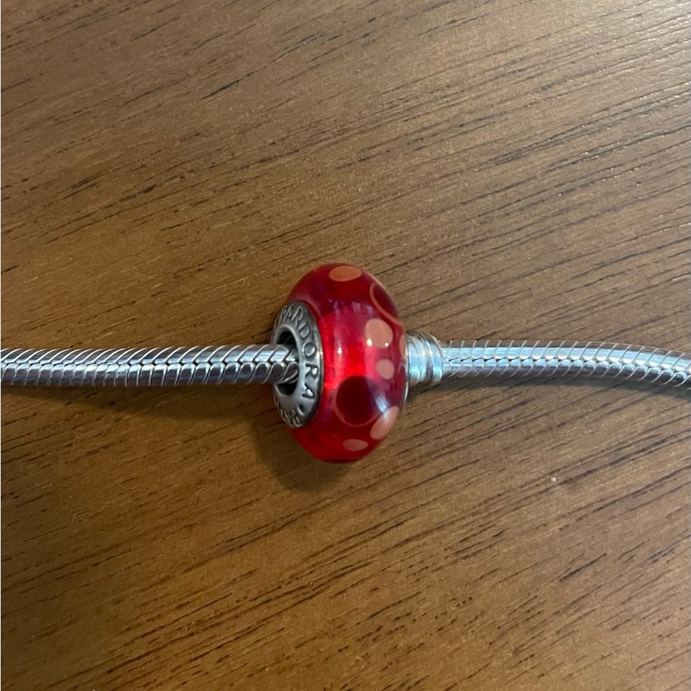 Pandora Red Glass Bubbles Charm